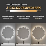 Miroir de salle de bain rond à LED