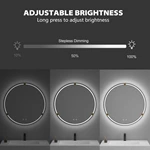 Miroir de salle de bain rond à LED