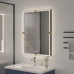 Miroir de salle de bain encadré à LED
