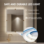 Miroir de salle de bain encadré à LED