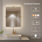 Miroir de salle de bain encadré à LED