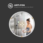 Miroir de salle de bain rond à LED