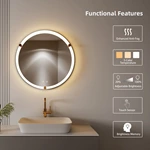 Miroir de salle de bain rond à LED