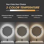 Miroir de salle de bain rond à LED
