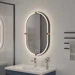 Miroir de salle de bain ovale à LED