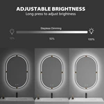 Miroir de salle de bain ovale à LED