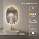 Miroir de salle de bain ovale à LED