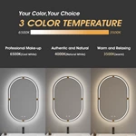 Miroir de salle de bain ovale à LED