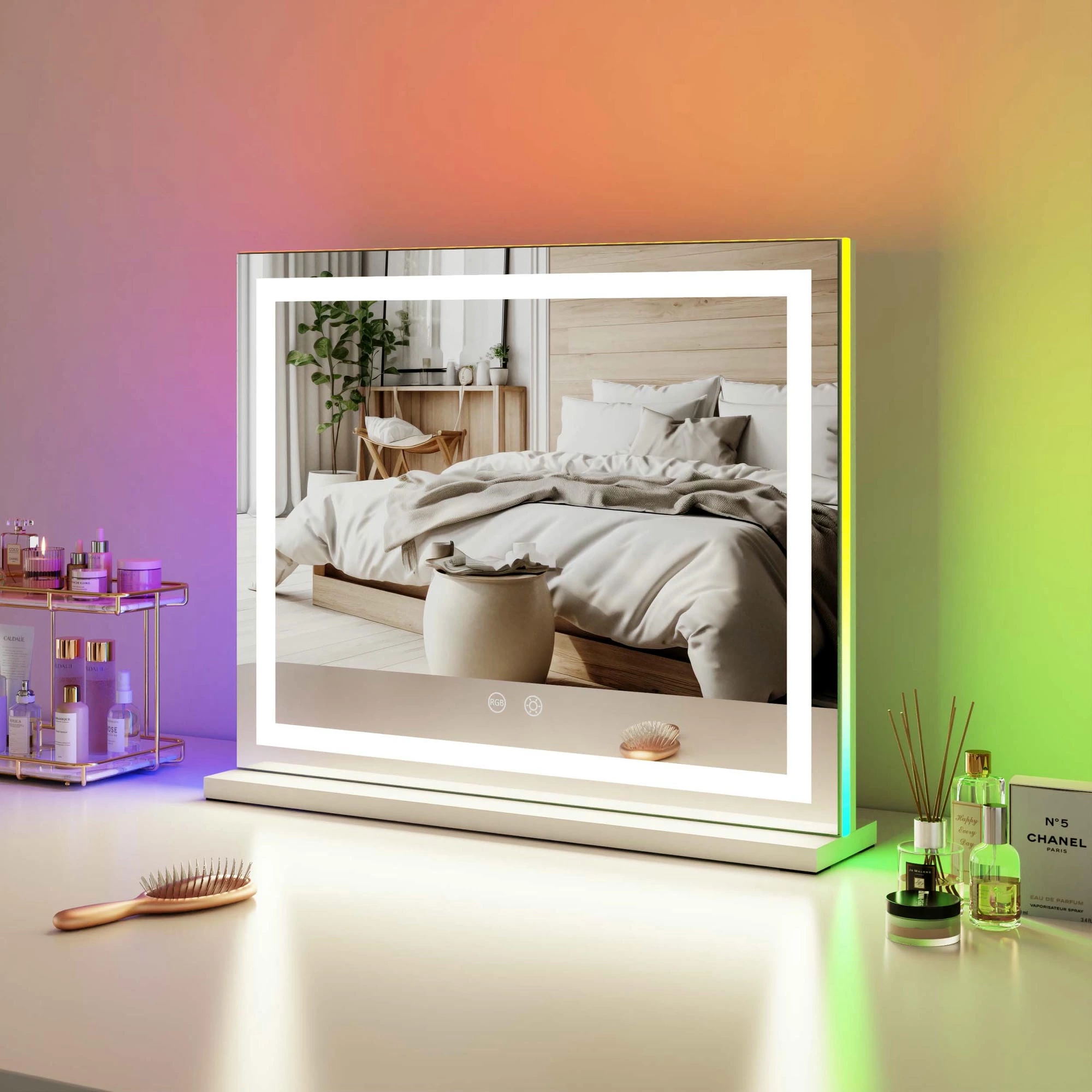Miroir de coiffeuse à LED RGB