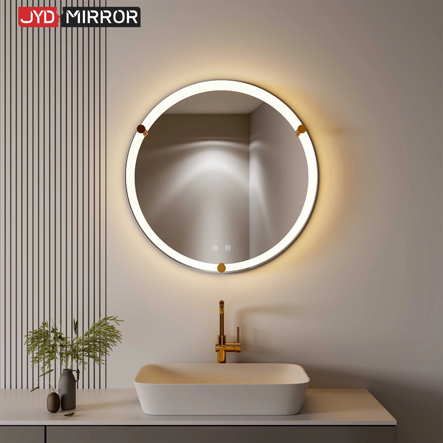 Miroir de salle de bain rond à LED