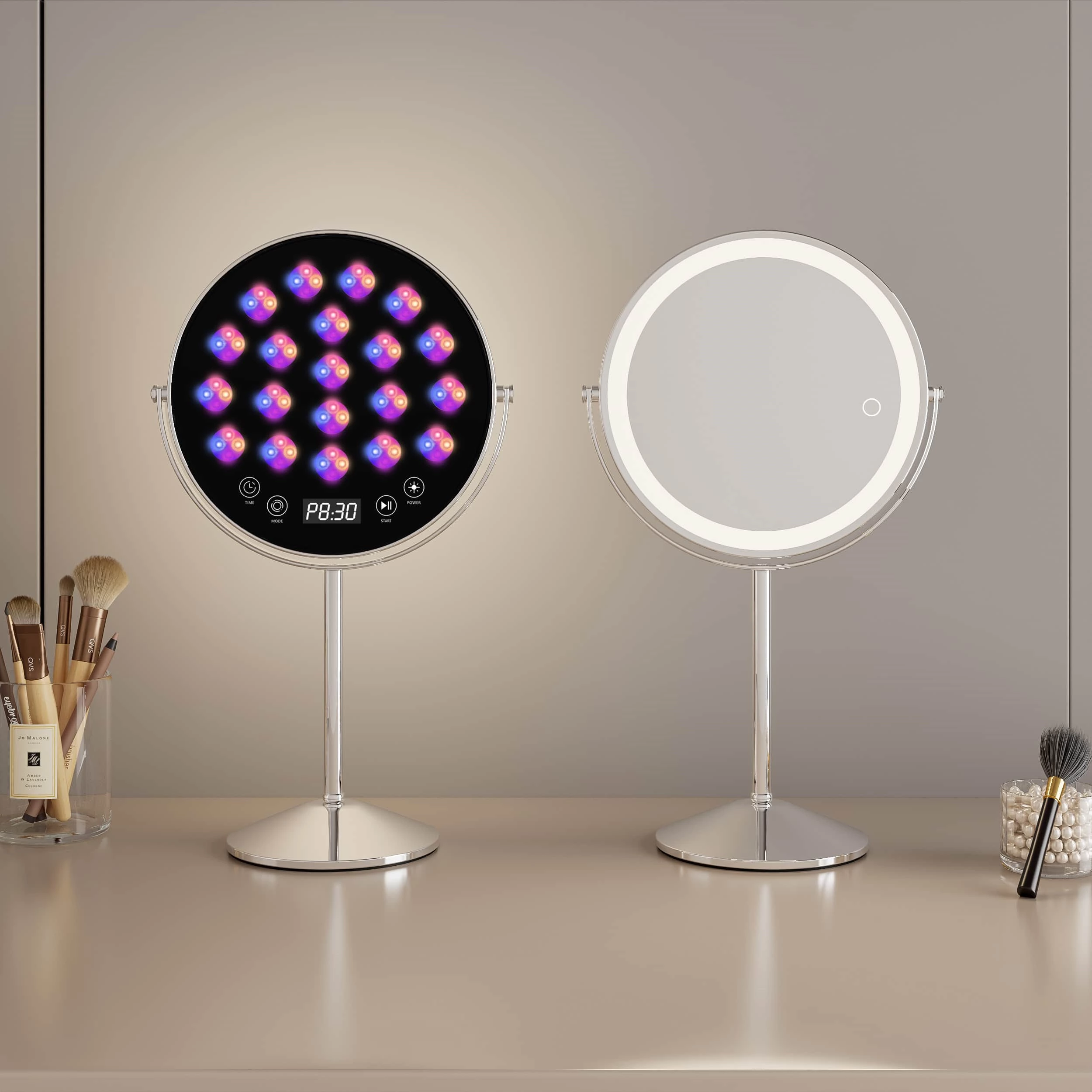 Miroir de coiffeuse avec luminothérapie LED