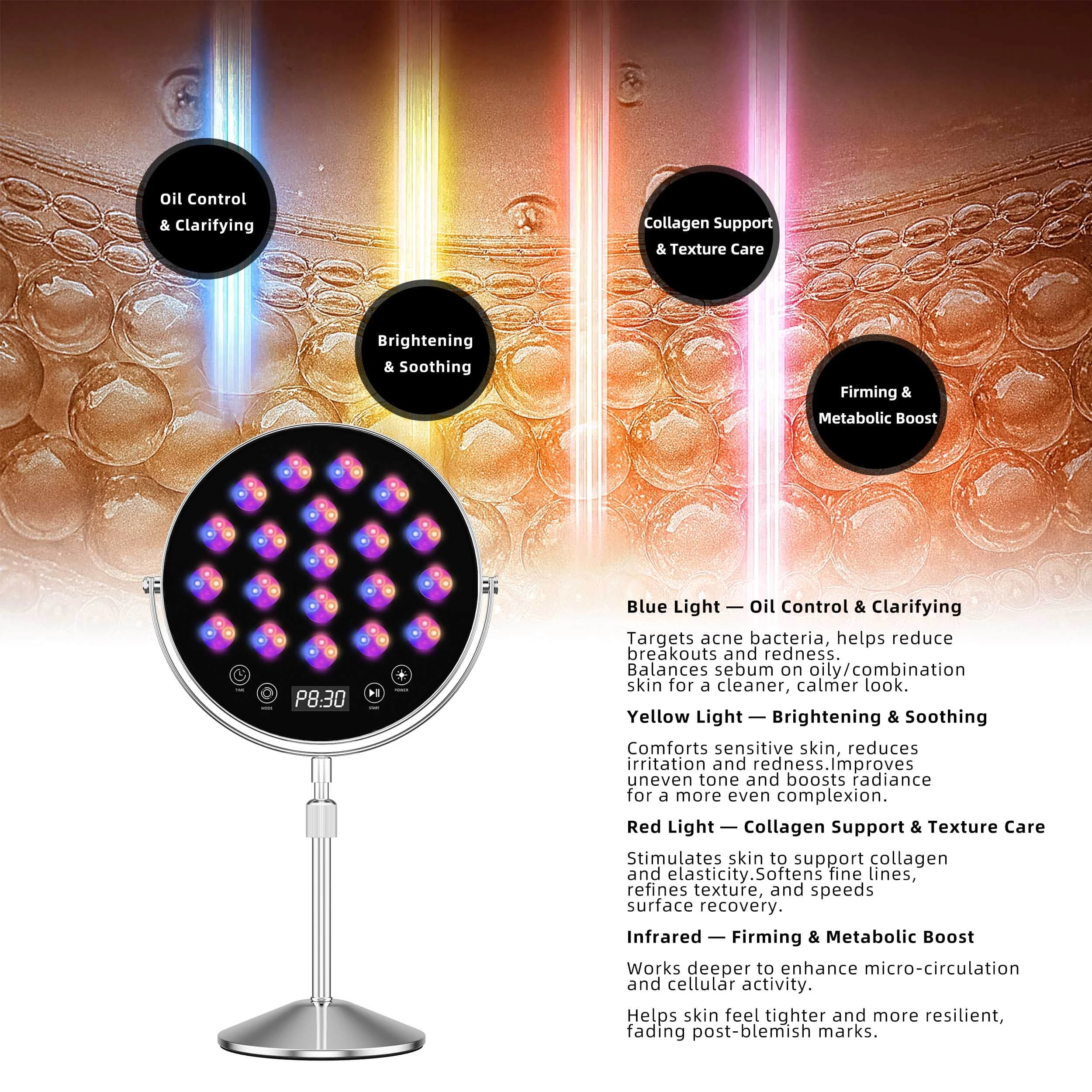 Vanity Mirror With LED Light Therapy