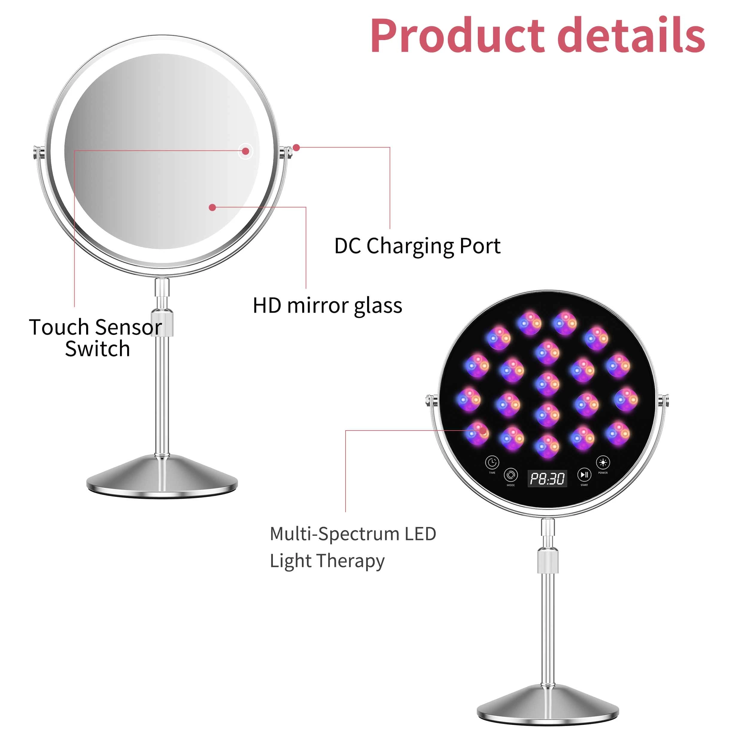 Vanity Mirror With LED Light Therapy