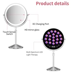 Miroir de coiffeuse avec luminothérapie LED