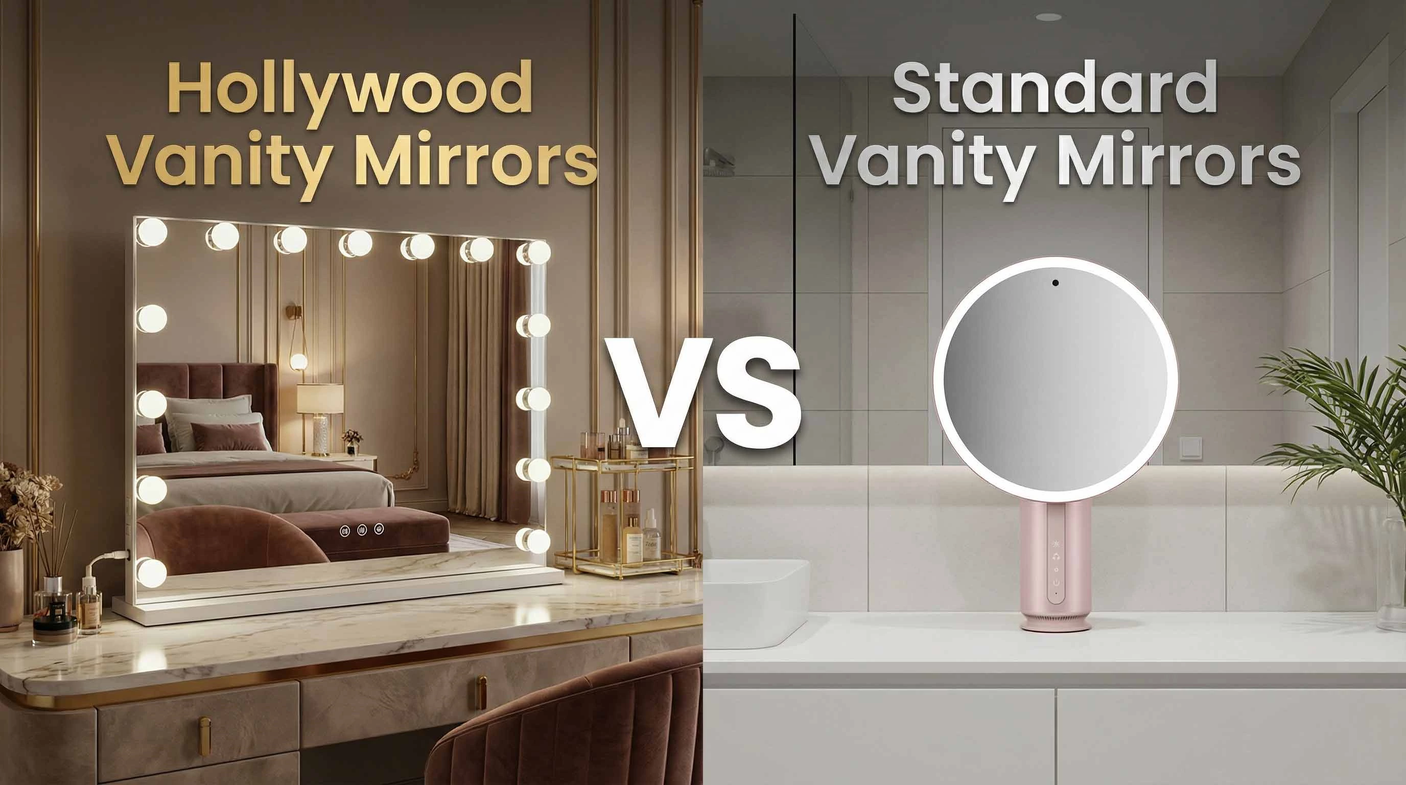 Miroirs de coiffeuse hollywoodiens vs miroirs de coiffeuse standard : une perspective de fabrication