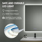 Miroir de salle de bain encadré à LED