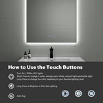Miroir de salle de bain encadré à LED