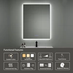 Miroir de salle de bain encadré à LED