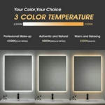 Miroir de salle de bain encadré à LED
