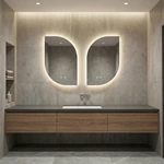 Miroir de salle de bain LED irrégulier