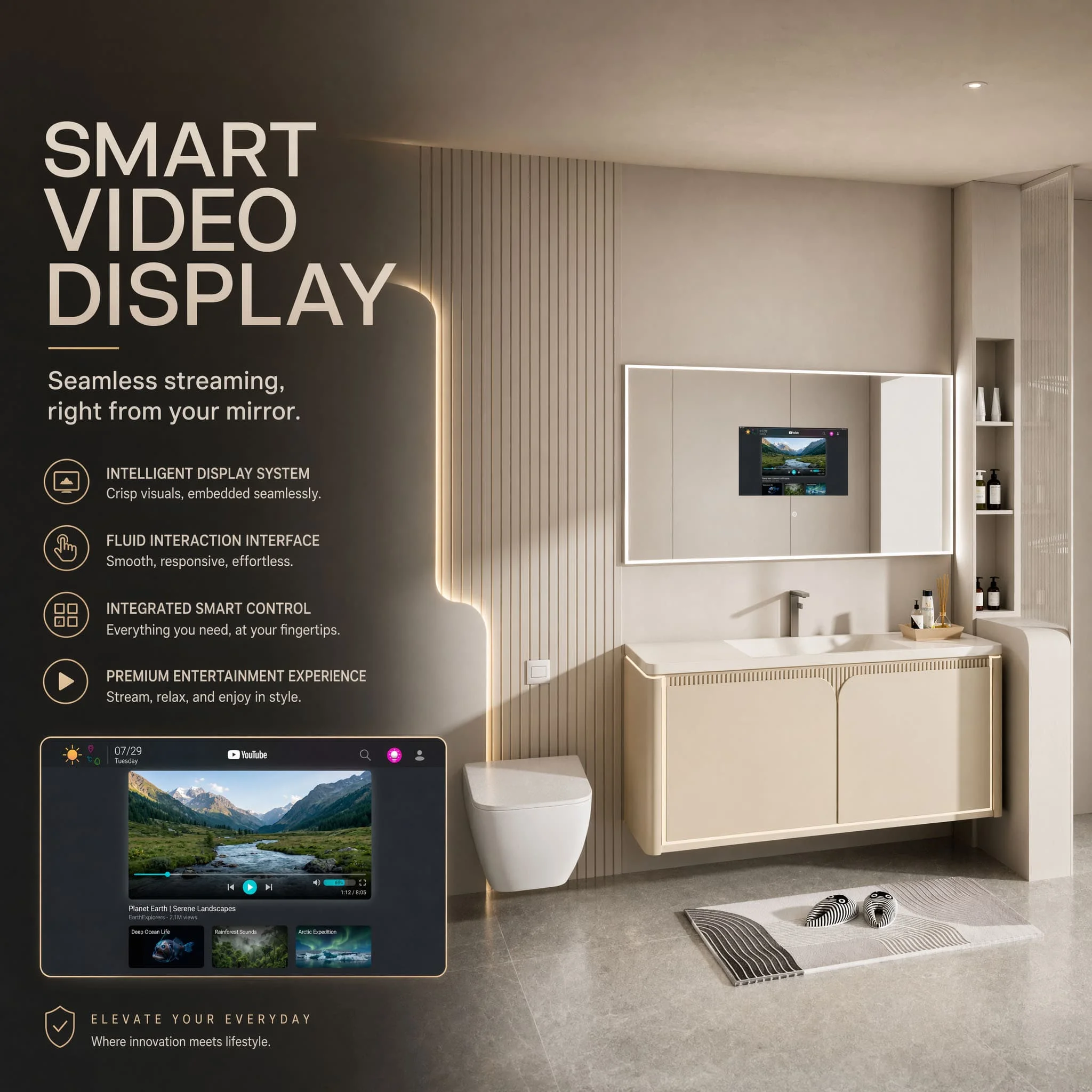 Smart Bathroom Mirror With Tv