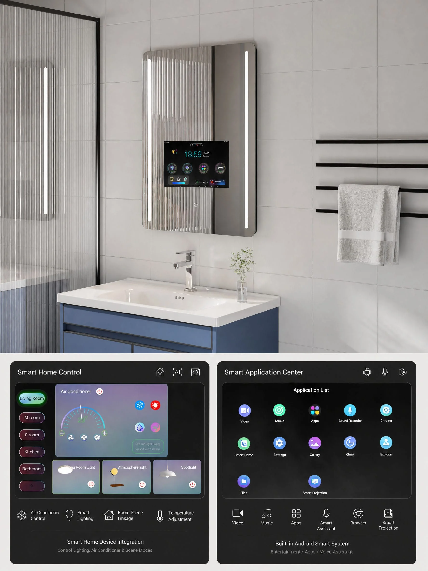 Smart Bathroom Mirror With Tv