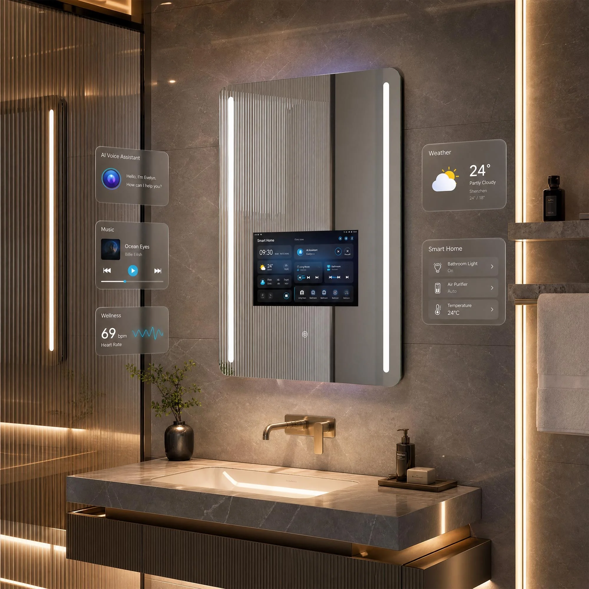 Bathroom Mirror With Television