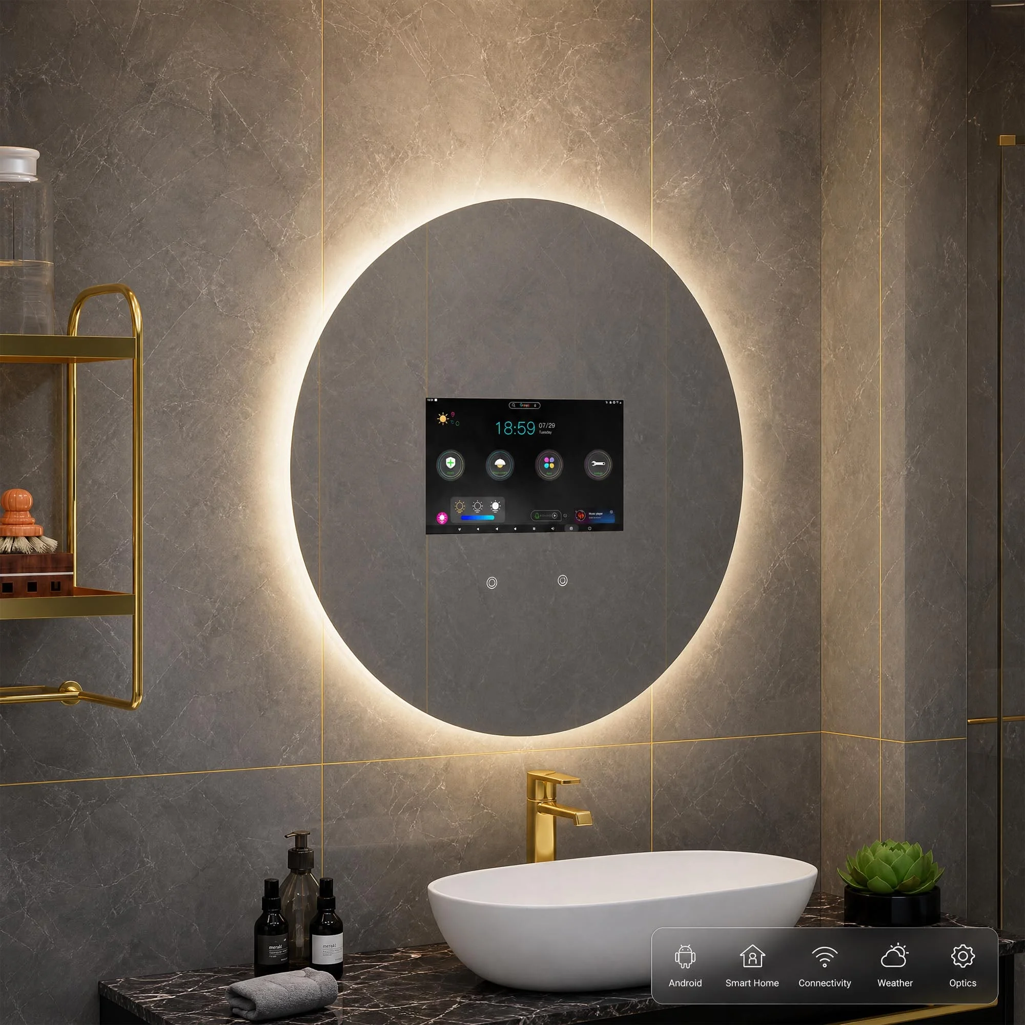 Bathroom Mirror With Television