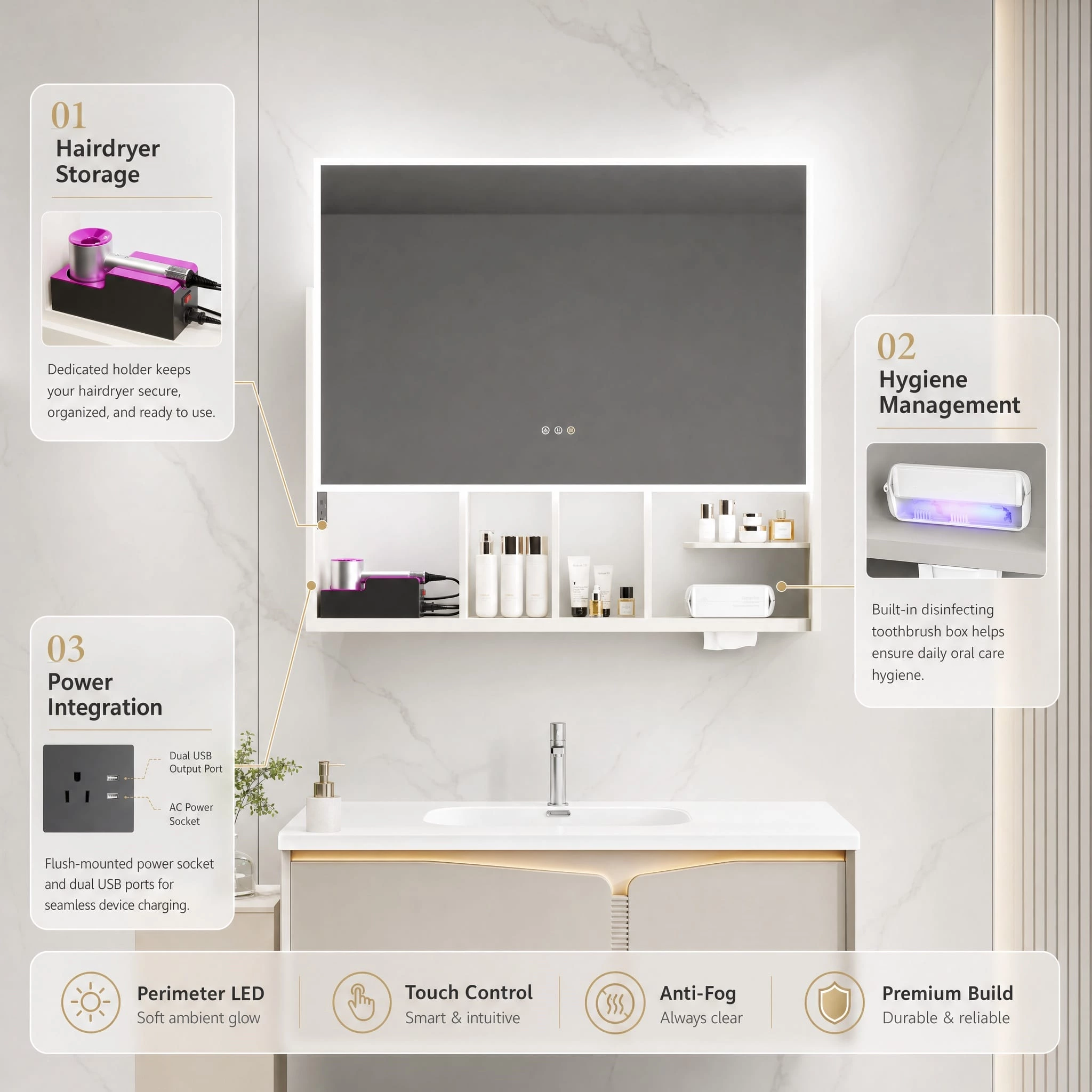 Bathroom Storage Mirror Cabinet