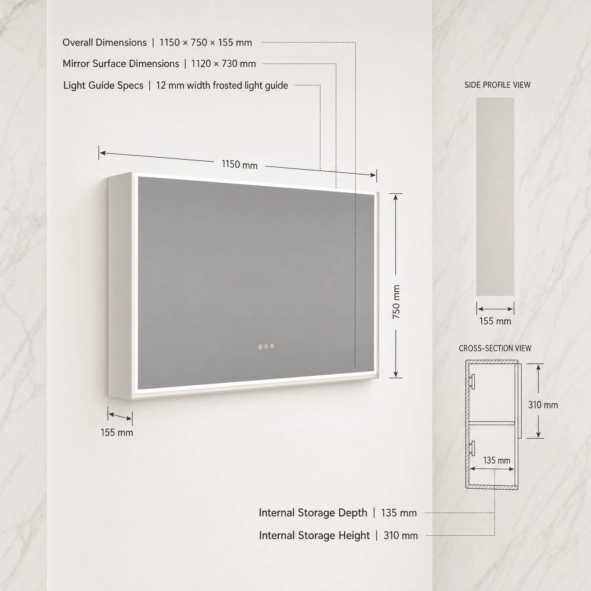 Voice Control Mirror Cabinet