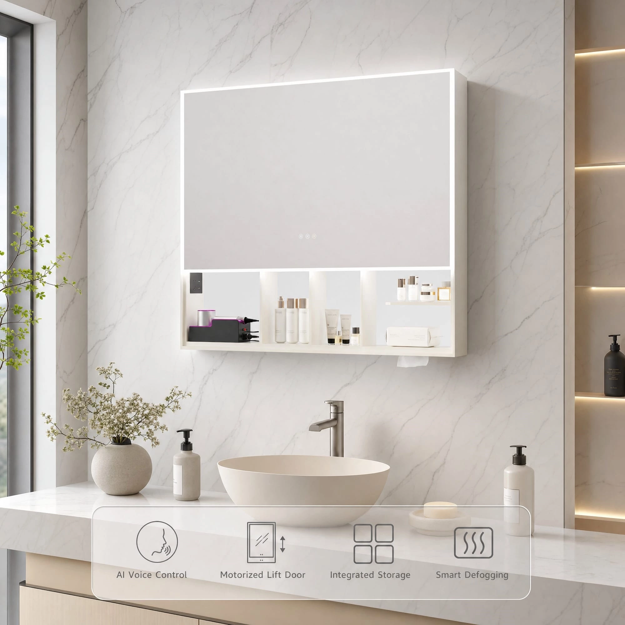 AI Bathroom Mirror Cabinet