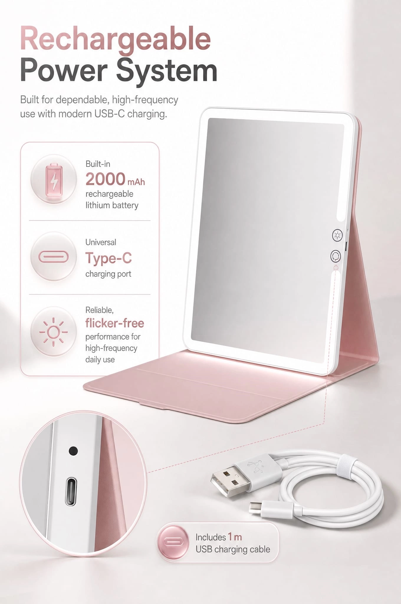 foldable cosmetic mirror