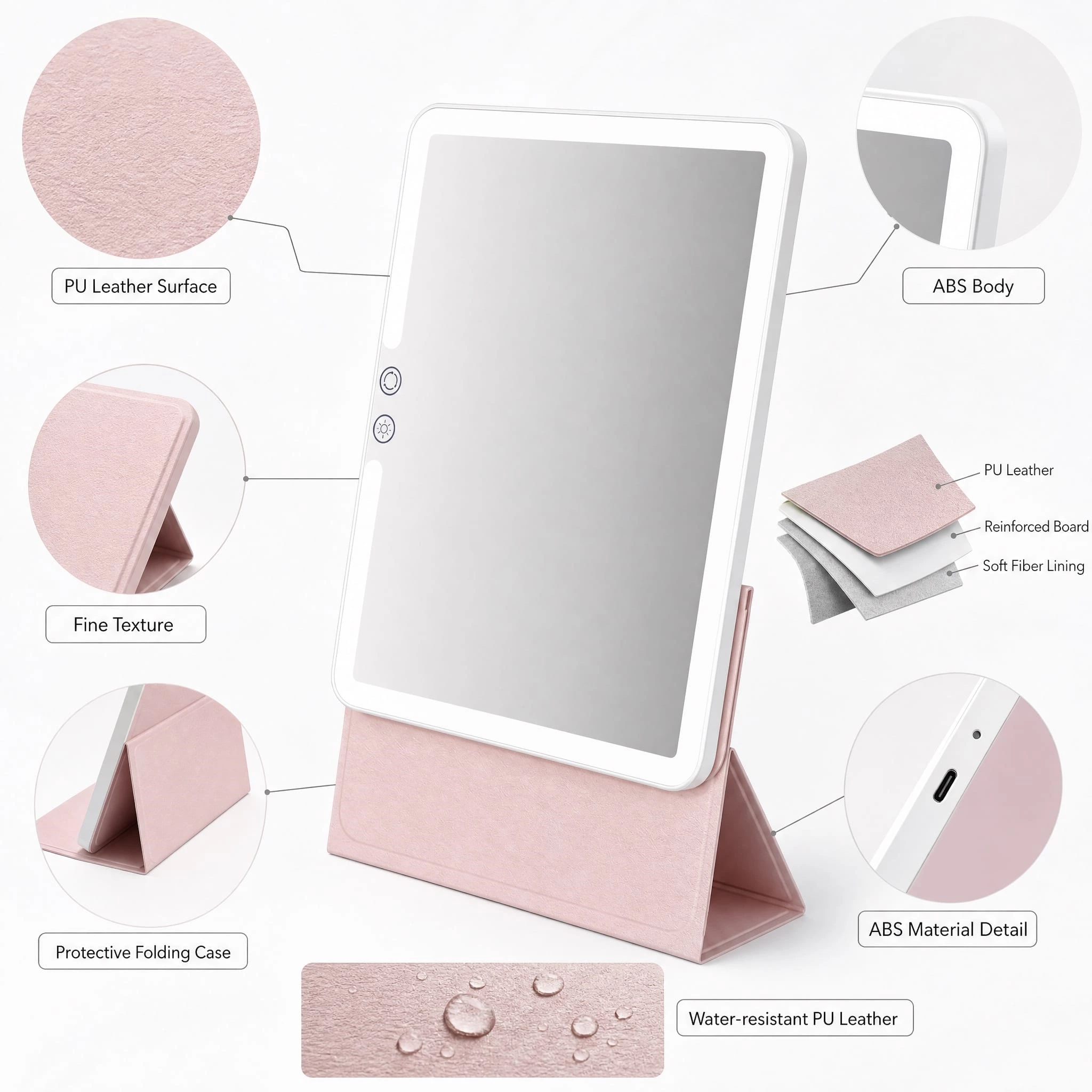 rechargeable travel mirror