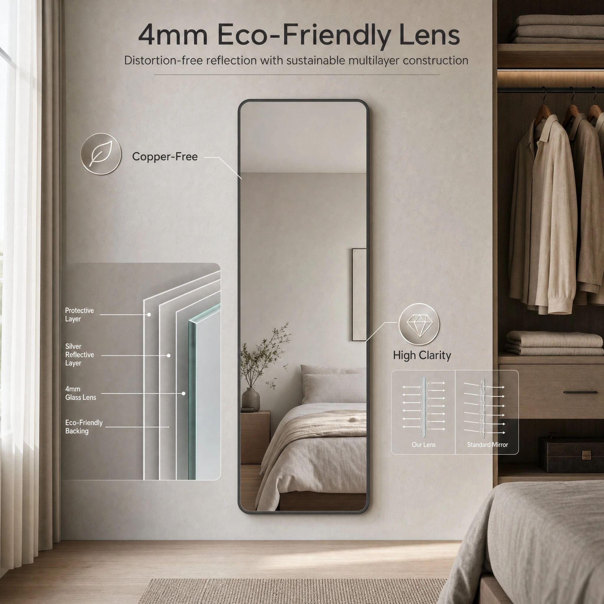 Wall Mounted Full Length Mirror