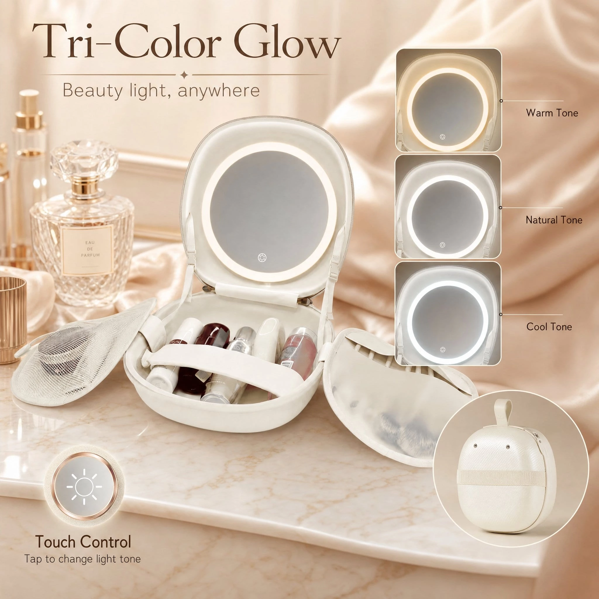 Makeup Case With Light Up Mirror