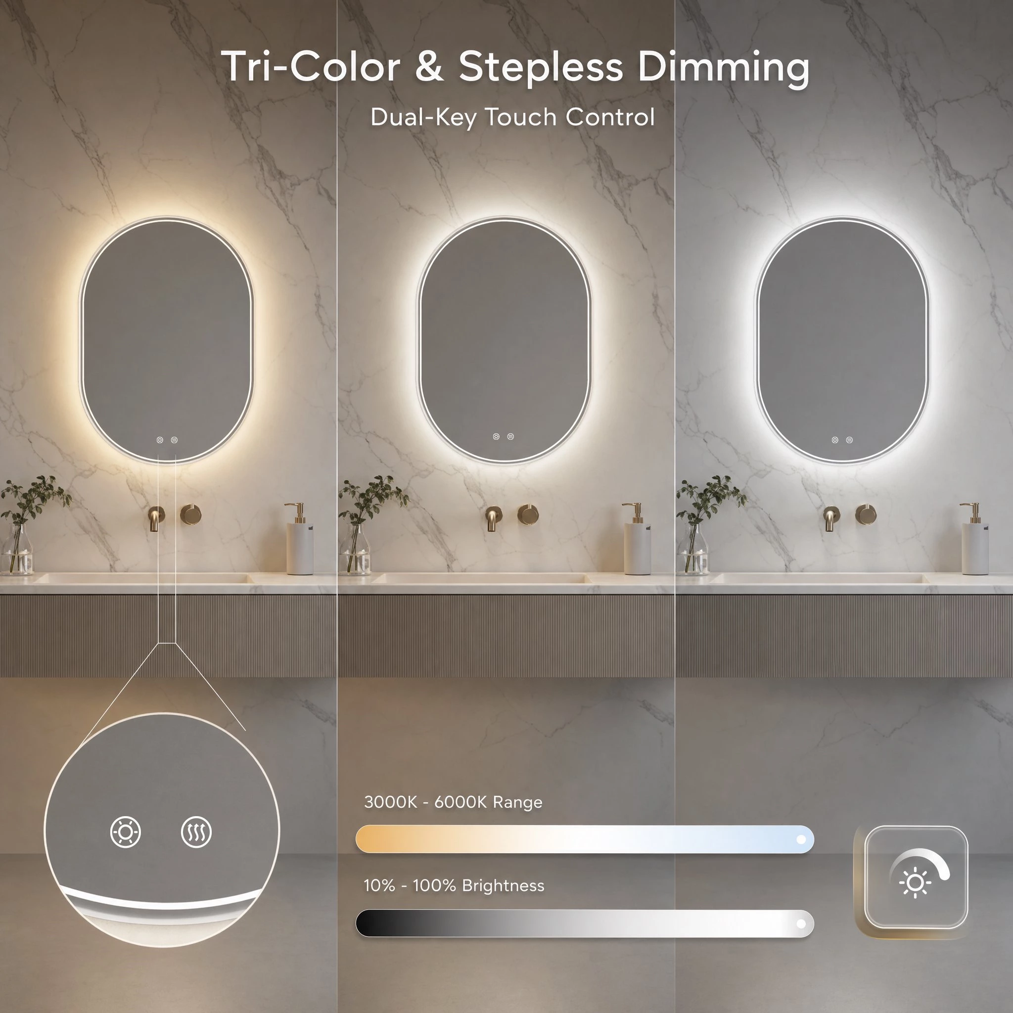 Oval Led Bathroom Mirror