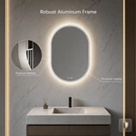 Oval Illuminated Bathroom Mirror