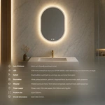 Oval Lighted Bathroom Mirror