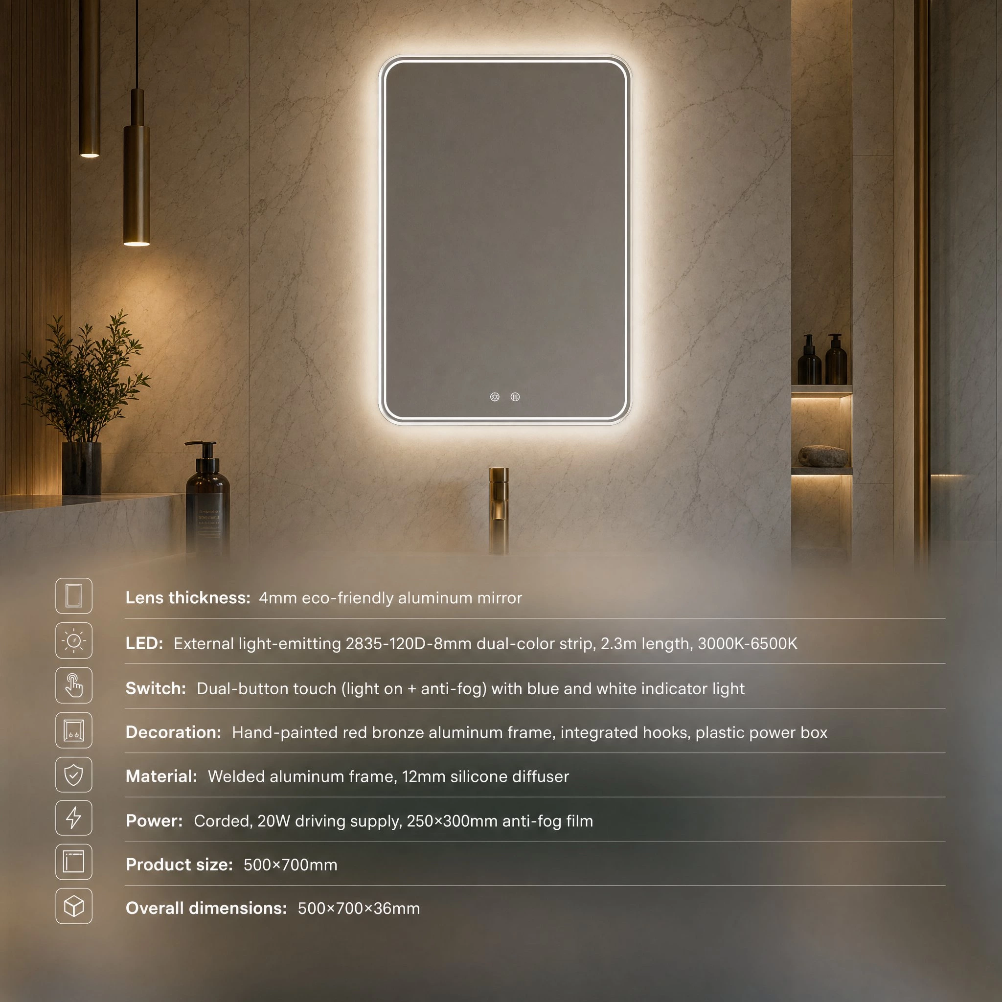 Backlit Bathroom Mirror
