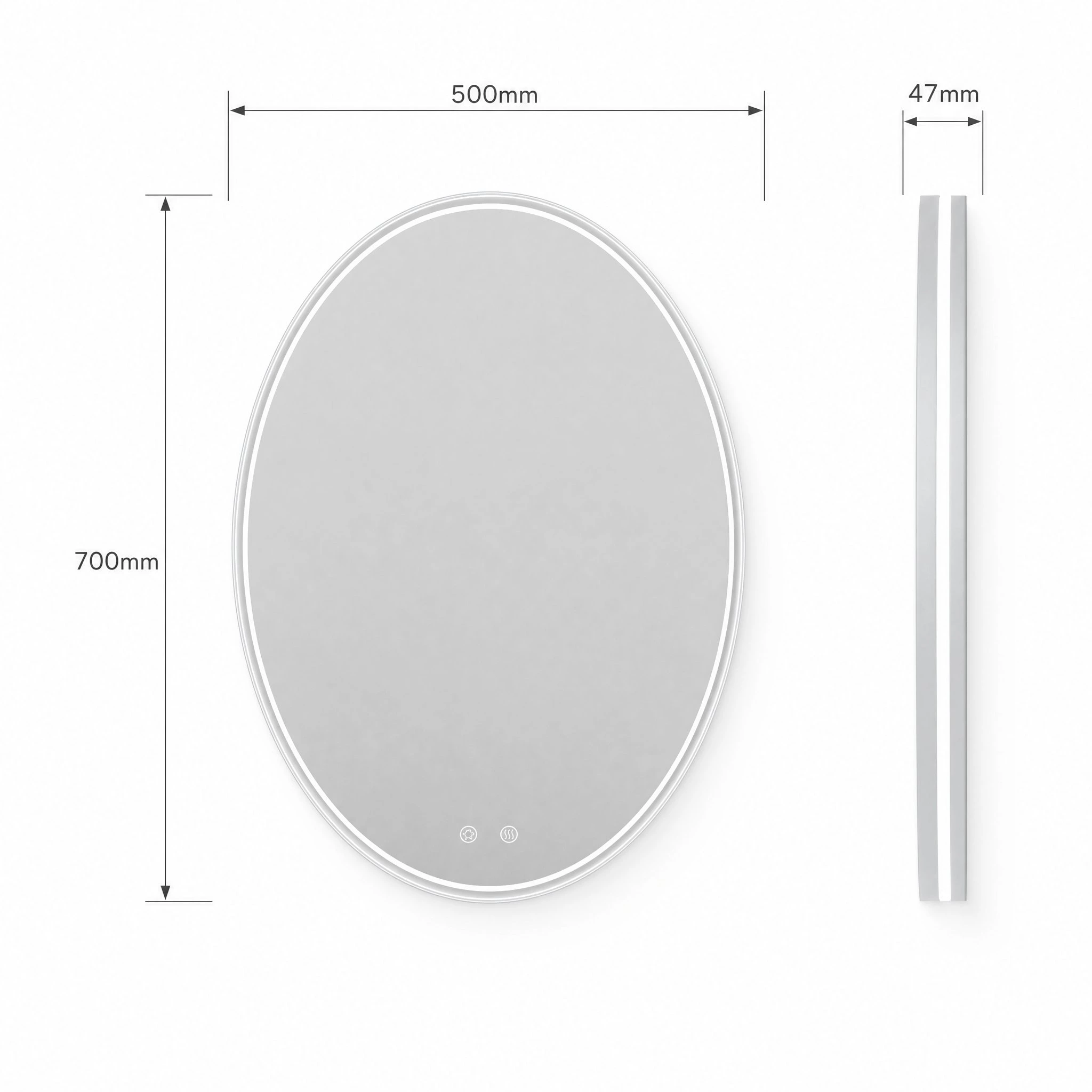 Oval Illuminated Bathroom Mirror