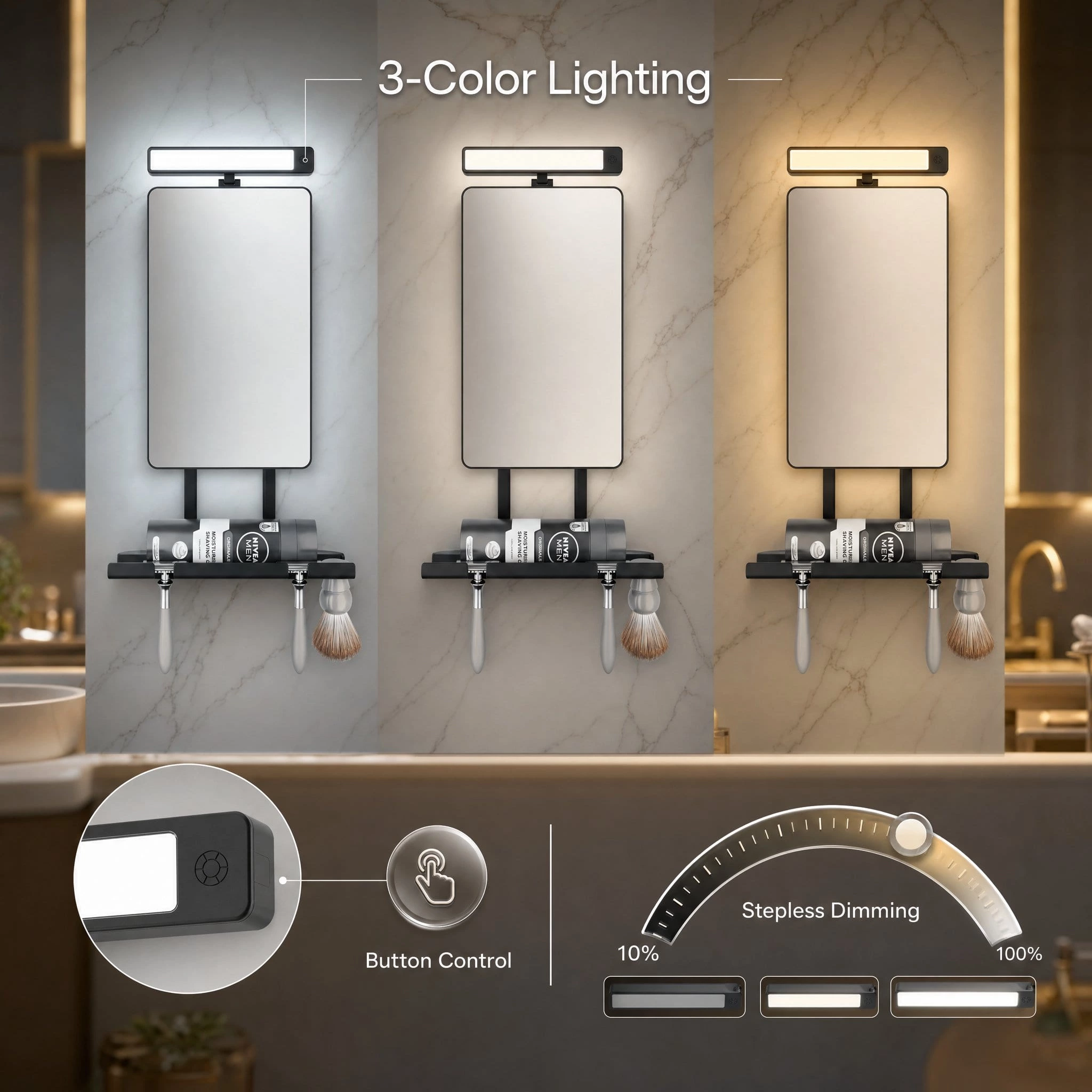 Shower Mirror With Light