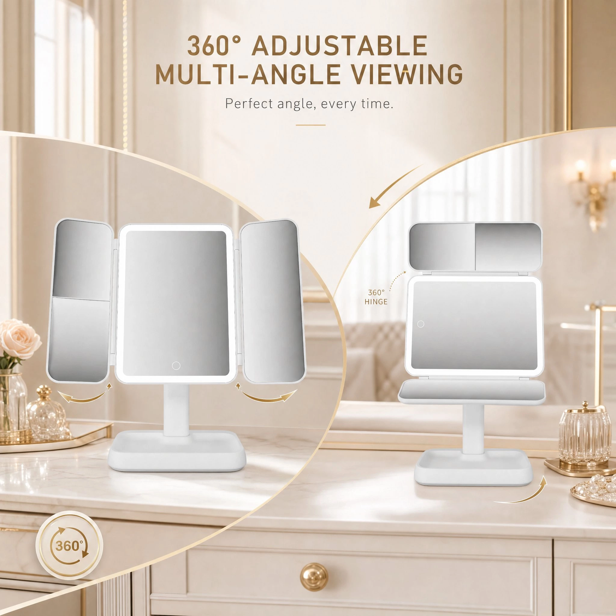 Led Trifold Mirror