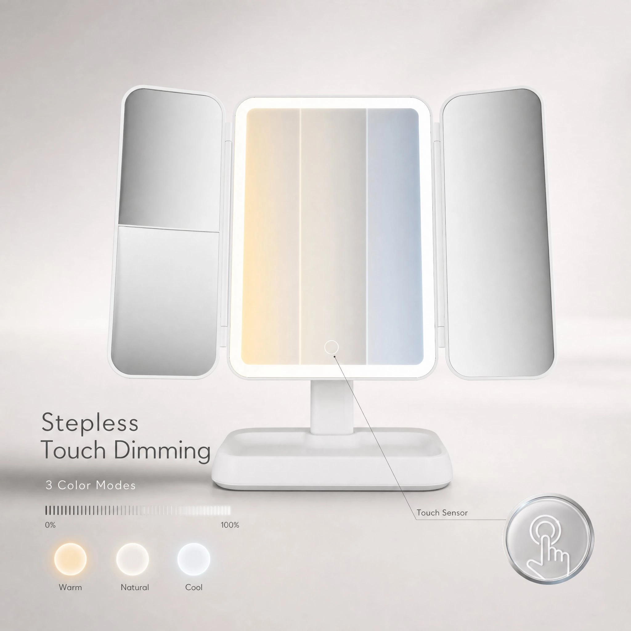 Led Trifold Mirror